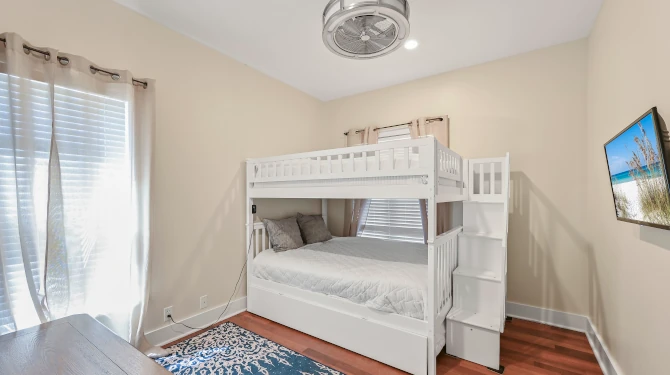 Bunk Room Has Full-over-Full Bunk Bed and a Twin Trundle Bed